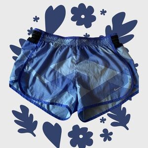 Women’s Nike Dri-Fit Running Shorts- Blue Geometric Print, Size Small